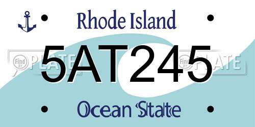 5AT245 Rhode Island License Plate