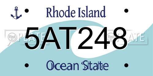 5AT248 Rhode Island License Plate
