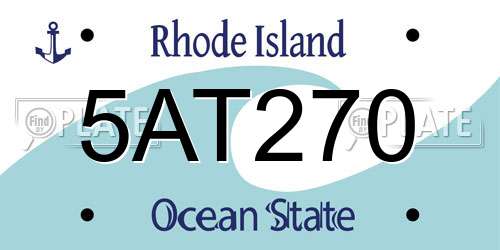 5AT270 Rhode Island License Plate