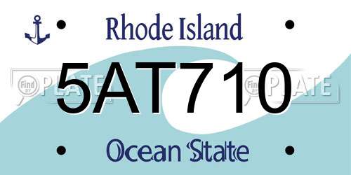 5AT710 Rhode Island License Plate
