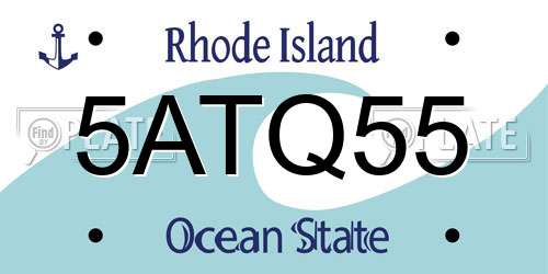 5ATQ55 Rhode Island License Plate