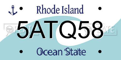 5ATQ58 Rhode Island License Plate