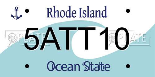 5ATT10 Rhode Island License Plate
