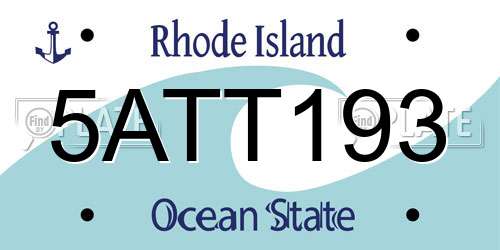 5ATT193 Rhode Island License Plate