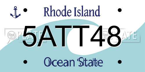 5ATT48 Rhode Island License Plate