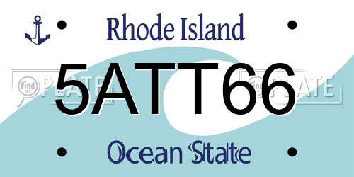 5ATT66 Rhode Island License Plate