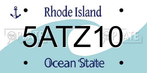 5ATZ10 Rhode Island License Plate
