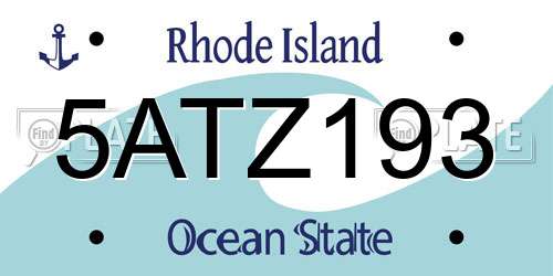 5ATZ193 Rhode Island License Plate