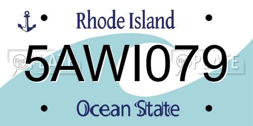 5AWI079 Rhode Island License Plate