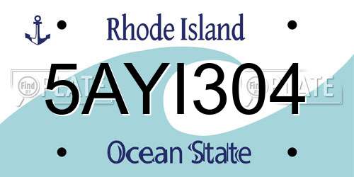 5AYI304 Rhode Island License Plate