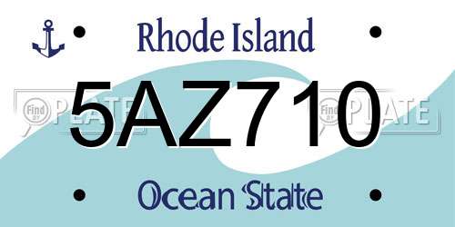 5AZ710 Rhode Island License Plate