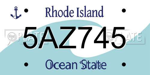 5AZ745 Rhode Island License Plate