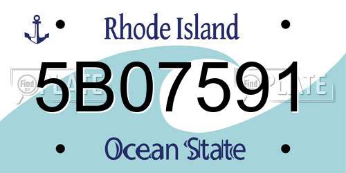 5B07591 Rhode Island License Plate