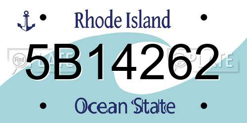 5B14262 Rhode Island License Plate