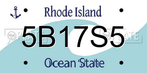 5B17S5 Rhode Island License Plate