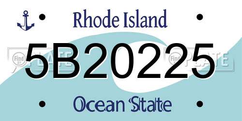 5B20225 Rhode Island License Plate