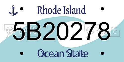 5B20278 Rhode Island License Plate