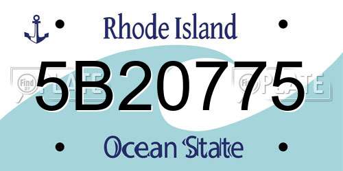 5B20775 Rhode Island License Plate