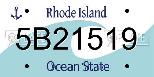 5B21519 Rhode Island License Plate