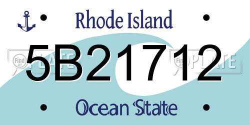 5B21712 Rhode Island License Plate