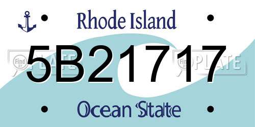 5B21717 Rhode Island License Plate