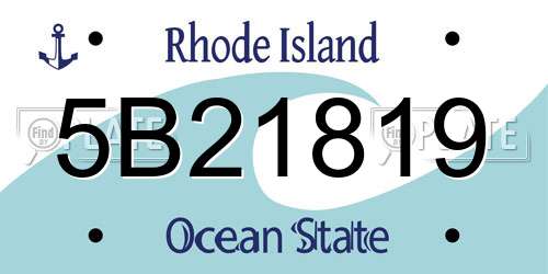 5B21819 Rhode Island License Plate