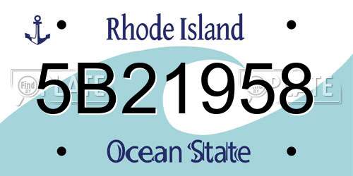 5B21958 Rhode Island License Plate