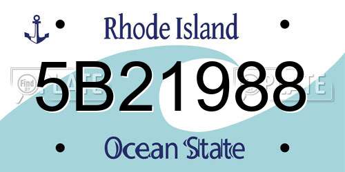 5B21988 Rhode Island License Plate