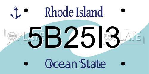 5B25I3 Rhode Island License Plate