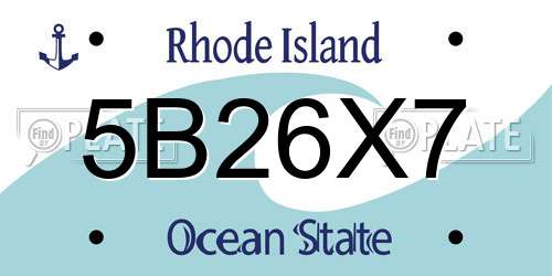 5B26X7 Rhode Island License Plate