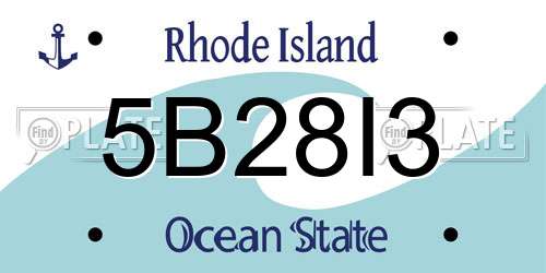 5B28I3 Rhode Island License Plate