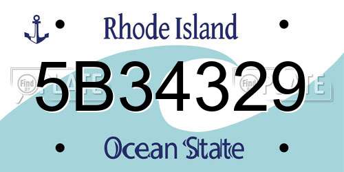 5B34329 Rhode Island License Plate