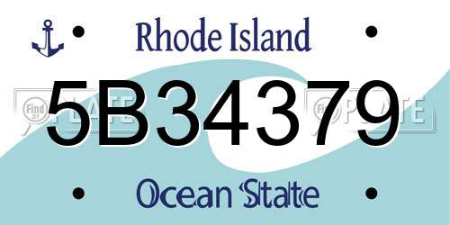 5B34379 Rhode Island License Plate
