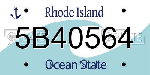 5B40564 Rhode Island License Plate