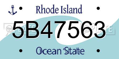 5B47563 Rhode Island License Plate
