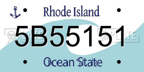 5B55151 Rhode Island License Plate