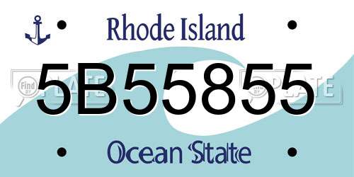 5B55855 Rhode Island License Plate