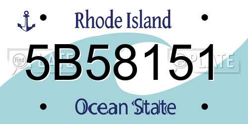 5B58151 Rhode Island License Plate