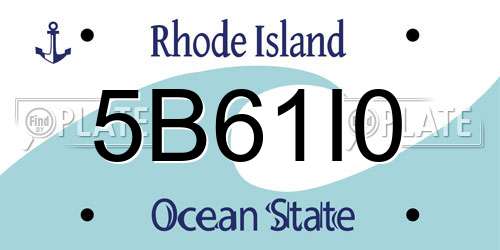 5B61I0 Rhode Island License Plate