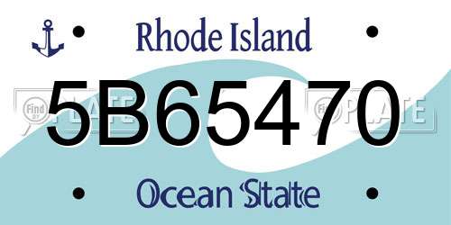 5B65470 Rhode Island License Plate