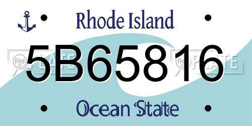 5B65816 Rhode Island License Plate