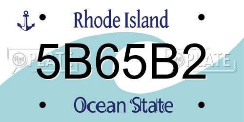 5B65B2 Rhode Island License Plate