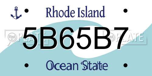 5B65B7 Rhode Island License Plate