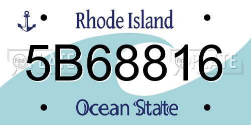 5B68816 Rhode Island License Plate