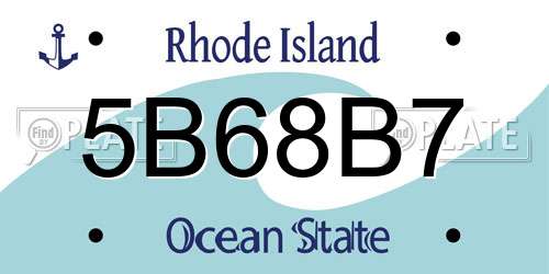 5B68B7 Rhode Island License Plate