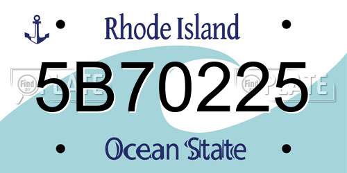 5B70225 Rhode Island License Plate