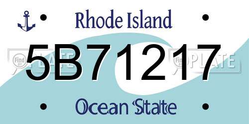 5B71217 Rhode Island License Plate