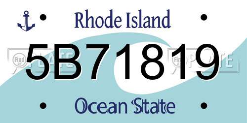 5B71819 Rhode Island License Plate