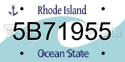 5B71955 Rhode Island License Plate