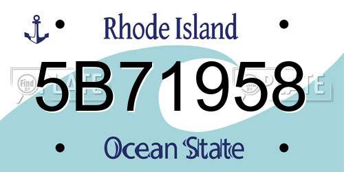 5B71958 Rhode Island License Plate